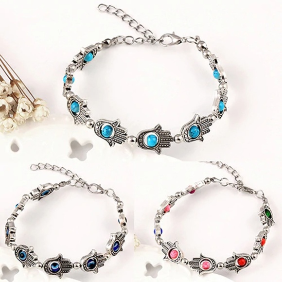 Boho Hamsa Hand Eye Protection Bracelet‎ Anklet - Picture 3 of 3